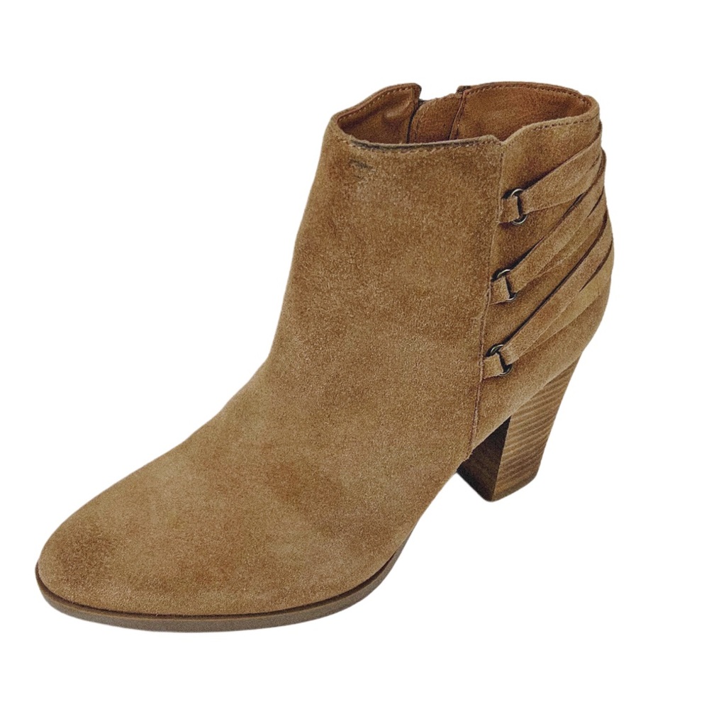 Franco Fontini Carly Tan Suede Heeled Boots Size 7.5